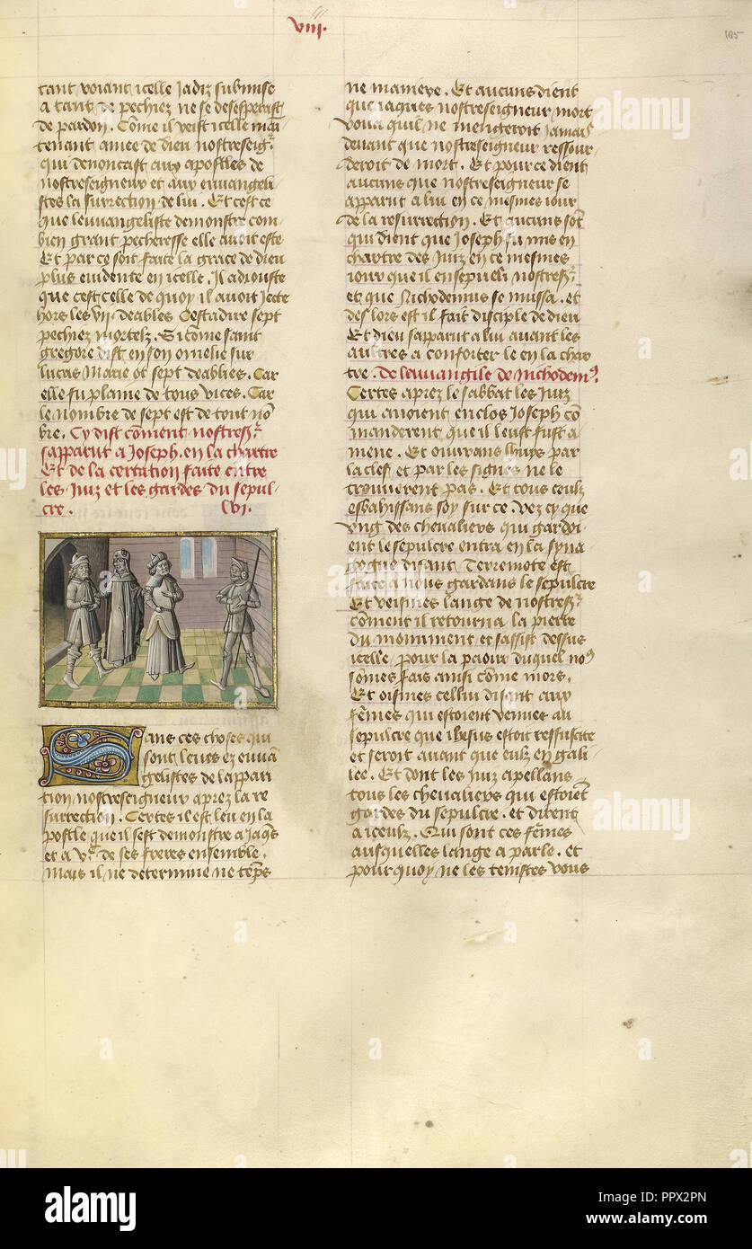 Juden am Grab; Gent, Belgien; über 1475; Tempera Farben, Blattgold und Gold Farbe auf Pergament; Blatt: 43,8 x 30,5 cm Stockfoto