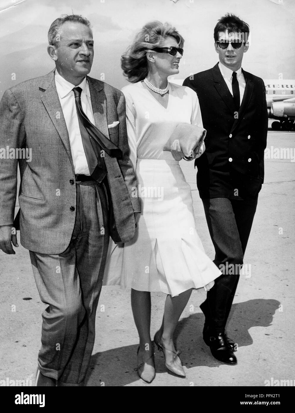 Jules dassin, Melina Merkouri, Anthony Perkins Stockfoto