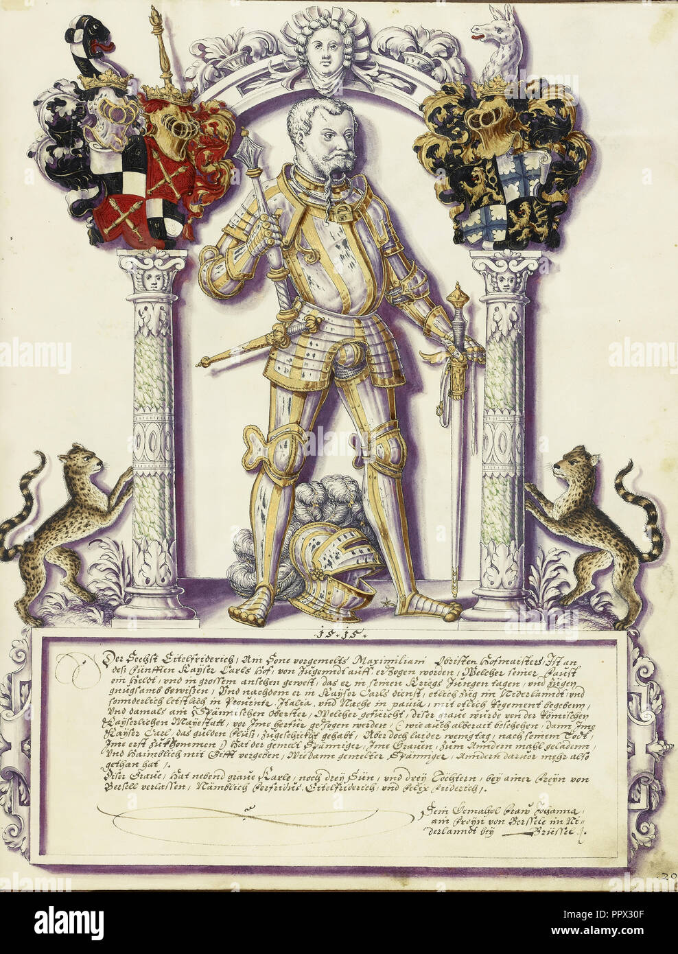 Eitelfriedrich VI Hohenzollern; Jörg Ziegler, Deutsch, Anfang des 16. Jahrhunderts - 1574,1577, Rottenburg, Deutschland; über 1572; Pen Stockfoto