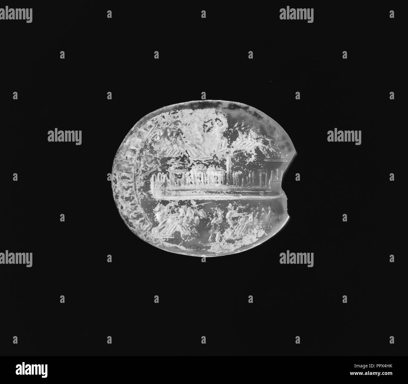 Gravierte Schmuckstück; Römisches Reich; 1. Jahrhundert A. D; Karneol; 1,6 × 1,4 × 0,2 cm, 5,8 × 9,16 × 1,16 in Stockfoto