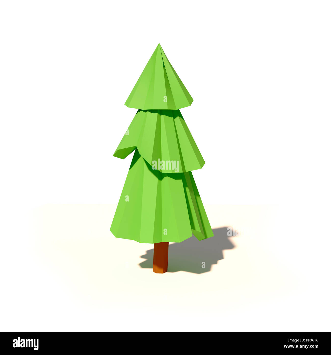 3d cartoon Baum auf weißem Hintergrund Stockfoto