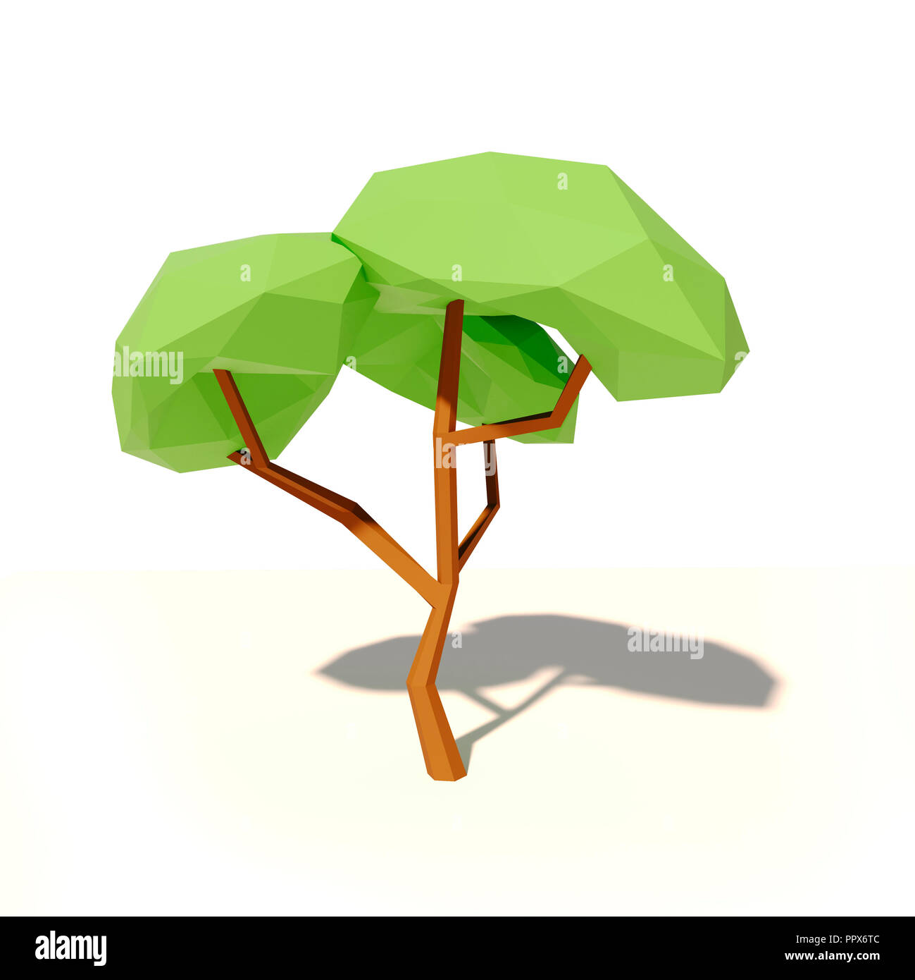 3d cartoon Baum auf weißem Hintergrund Stockfoto