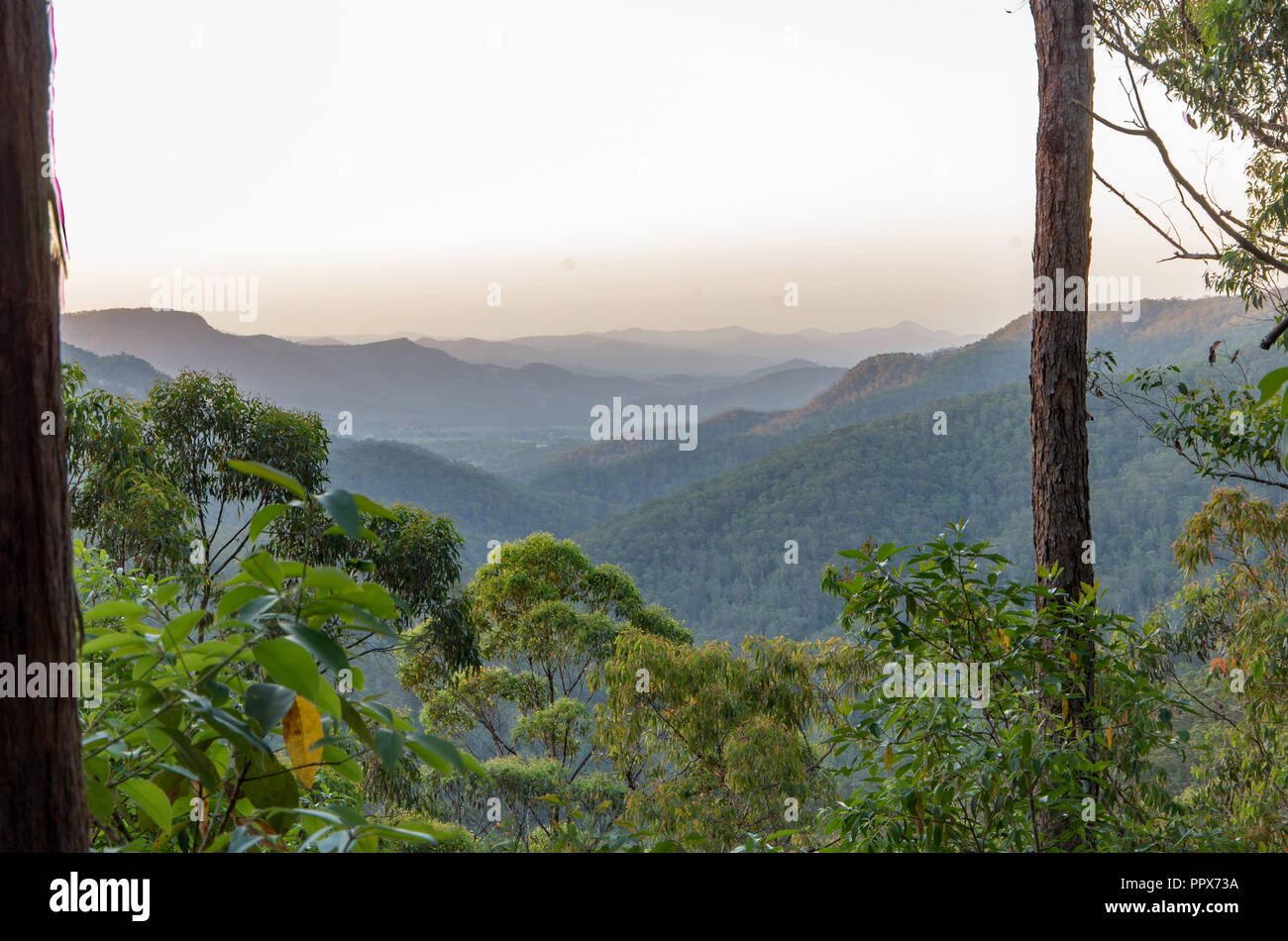 Ubajee gheerulla Tal vom Aussichtspunkt an der Sunshine Coast Stockfoto