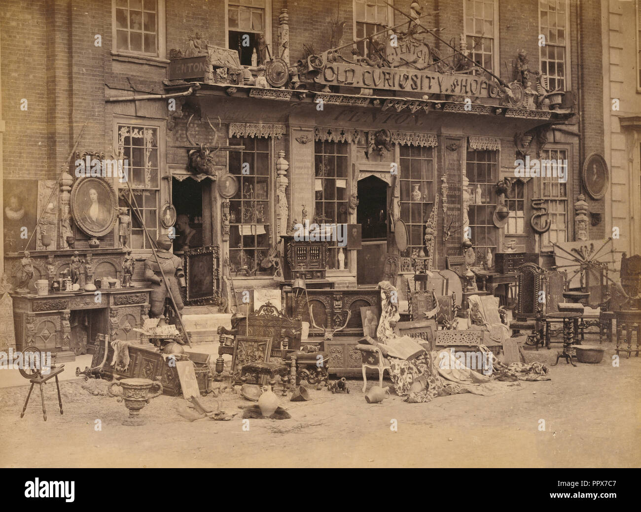 Old Curiosity Shop - Bury St. Edmunds; John Dixon Piper, Scottish, aktive 1850s - 1860s, Bury St. Edmunds, England; 1860 Stockfoto