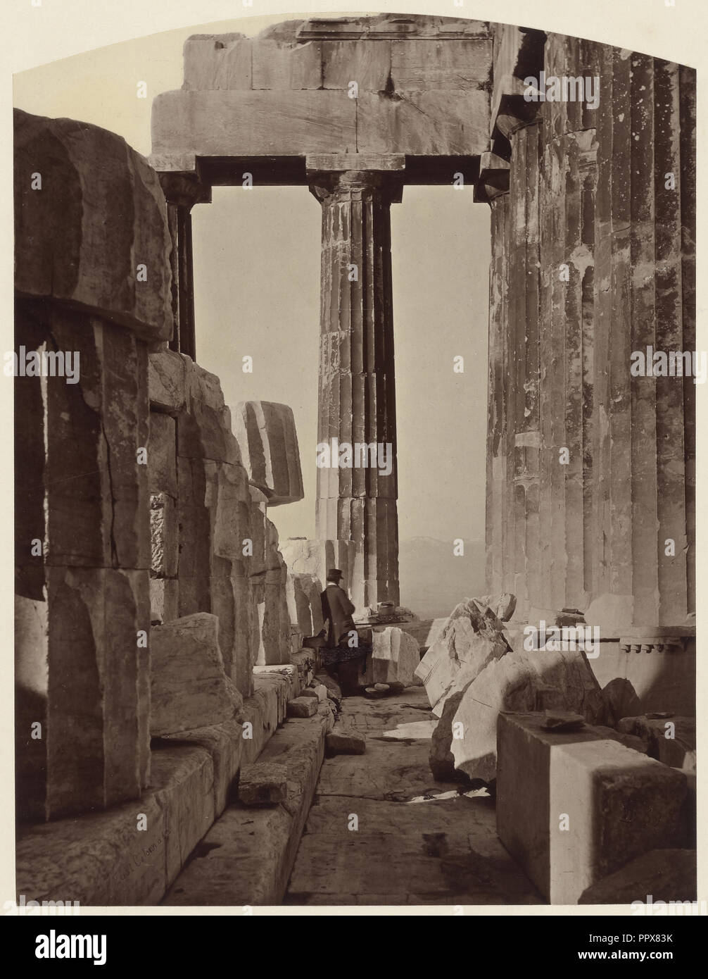 Östlichen Vorhalle des Parthenon; William J. Stillman, American, 1828 - 1901, 1869; Co2 drucken; 24,1 × 18,4 cm Stockfoto