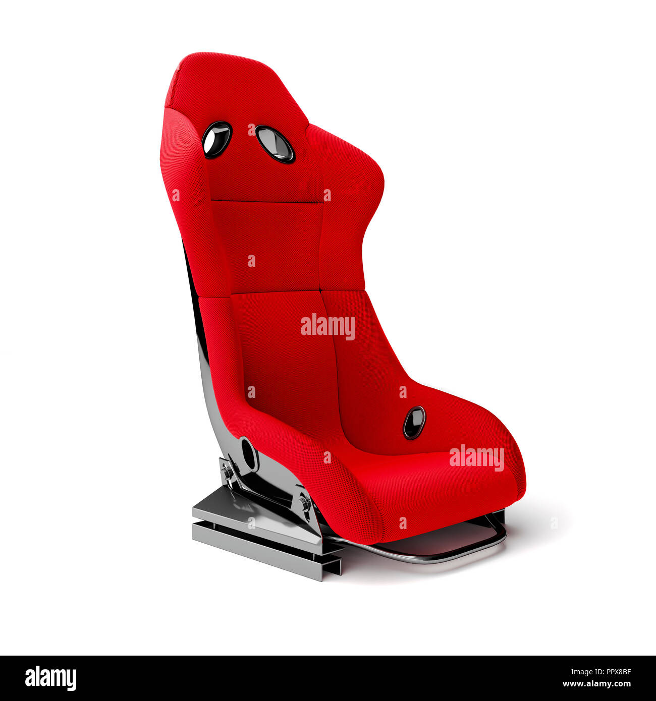 3D-sport auto Sitz auf weißem Hintergrund Stockfoto