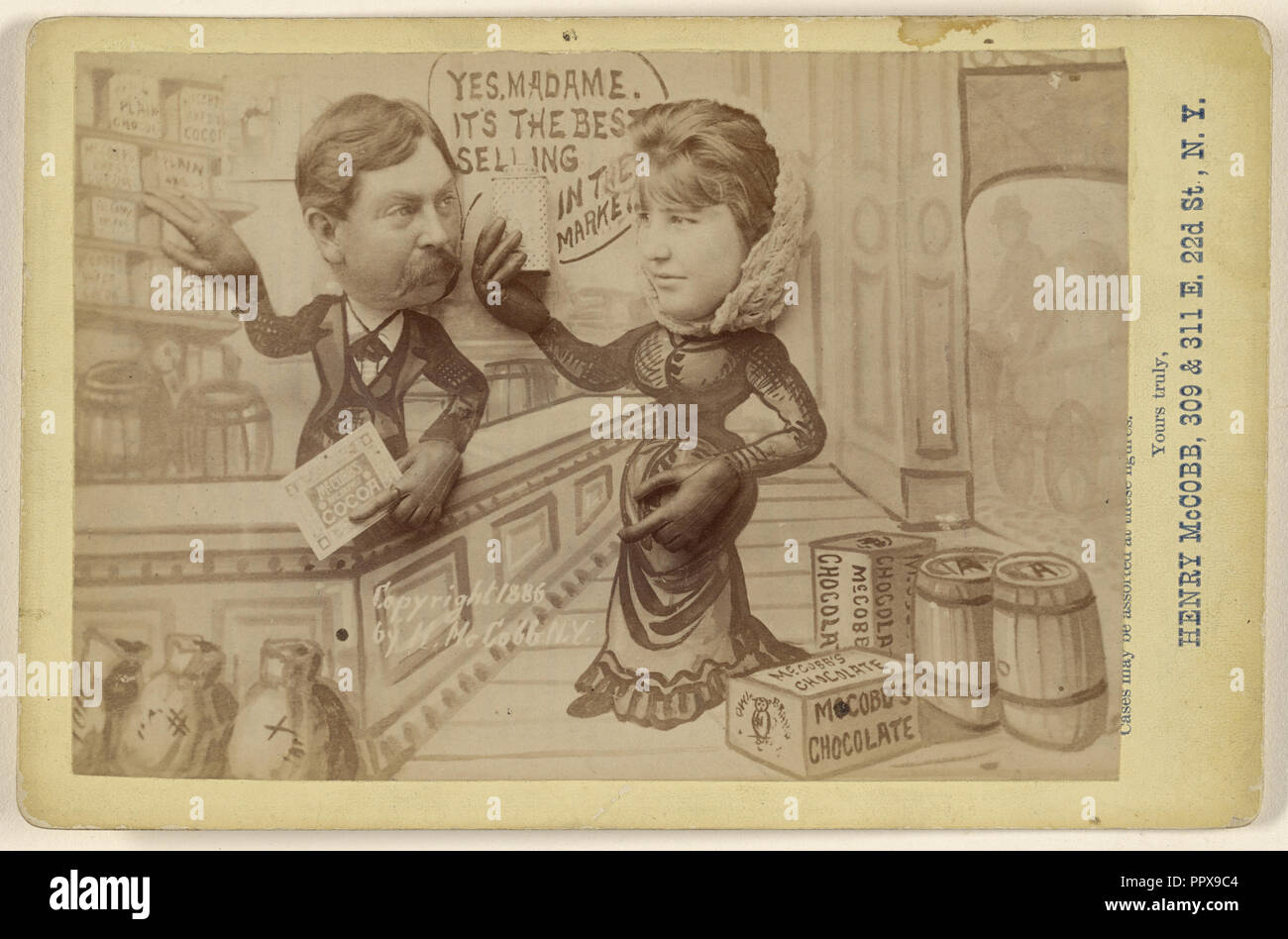 Ja, Madame. Es ist das beste auf dem Markt verkaufen; Henry McCobb, Amerikanische, Aktiv, New York City, New York, 1880 s, 1886; Eiklar silber Stockfoto
