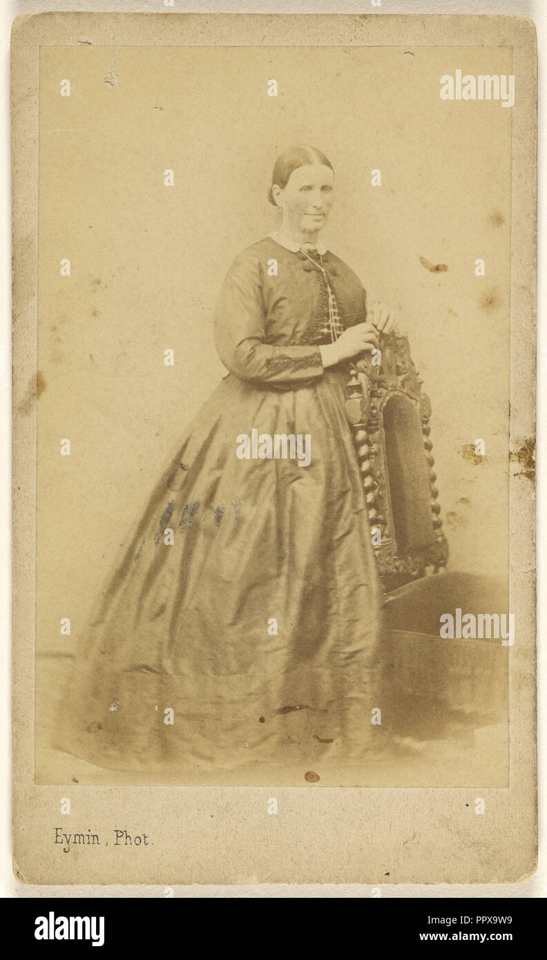 Frau, stehend; Georges Eymin, Österreichische, aktive 1870s - 1890s, 1860s; Eiklar silber Drucken Stockfoto