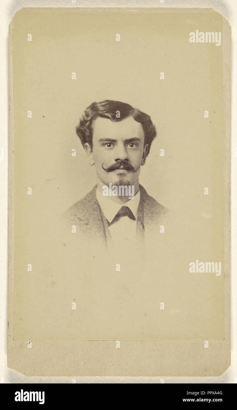 Mann mit Schnurrbart gewachst & Spitzbart; Lew Horning, Amerikanische, aktive Philadelphia, Pennsylvania 1860, ca. 1865; Eiklar silber Stockfoto