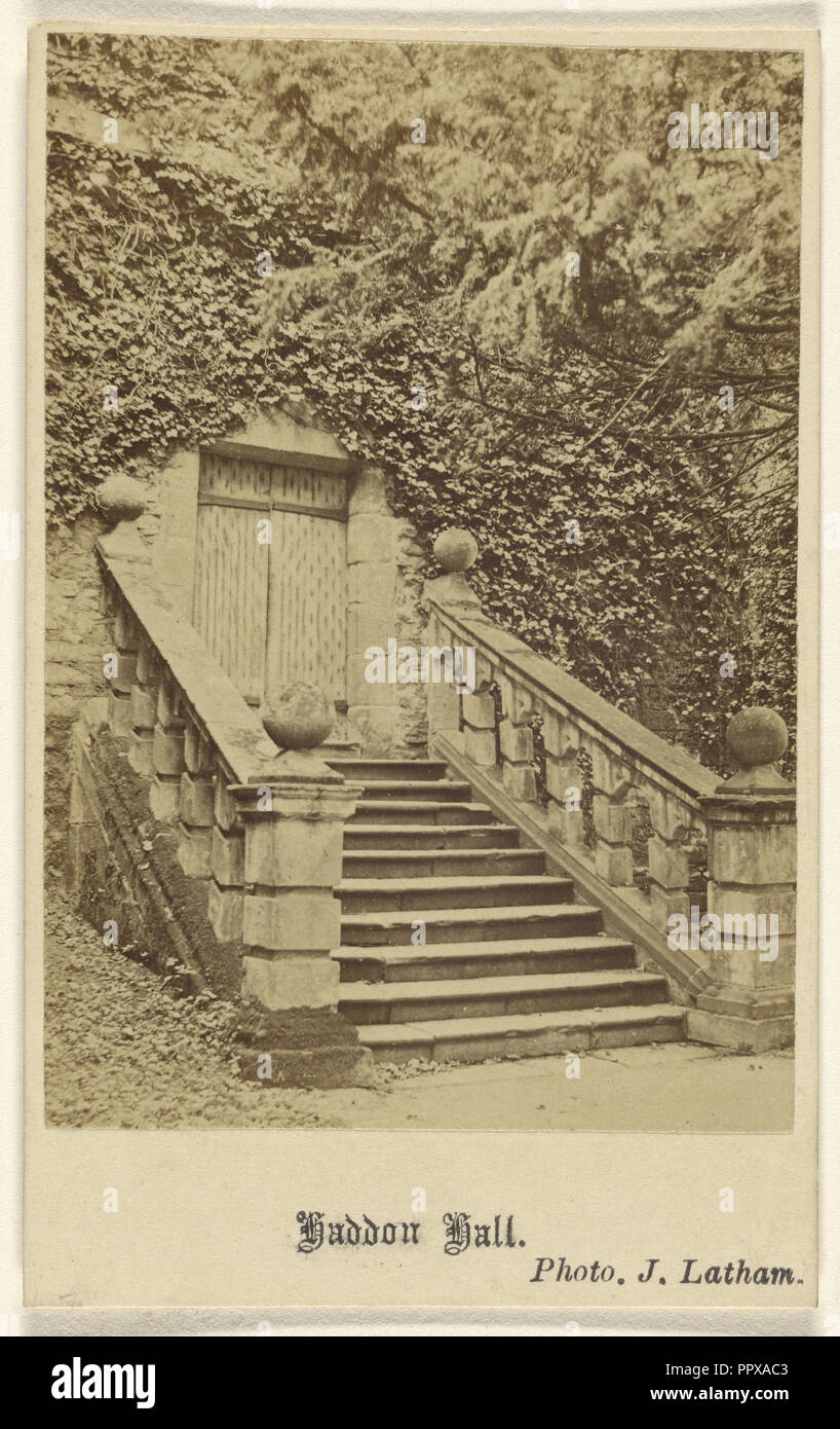 Hadden Halle. Tür, durch die Dorothy Vernon entkommen sind -; John Latham, Brite, active 1860s, 30. Oktober 1865; Eiklar silber Drucken Stockfoto