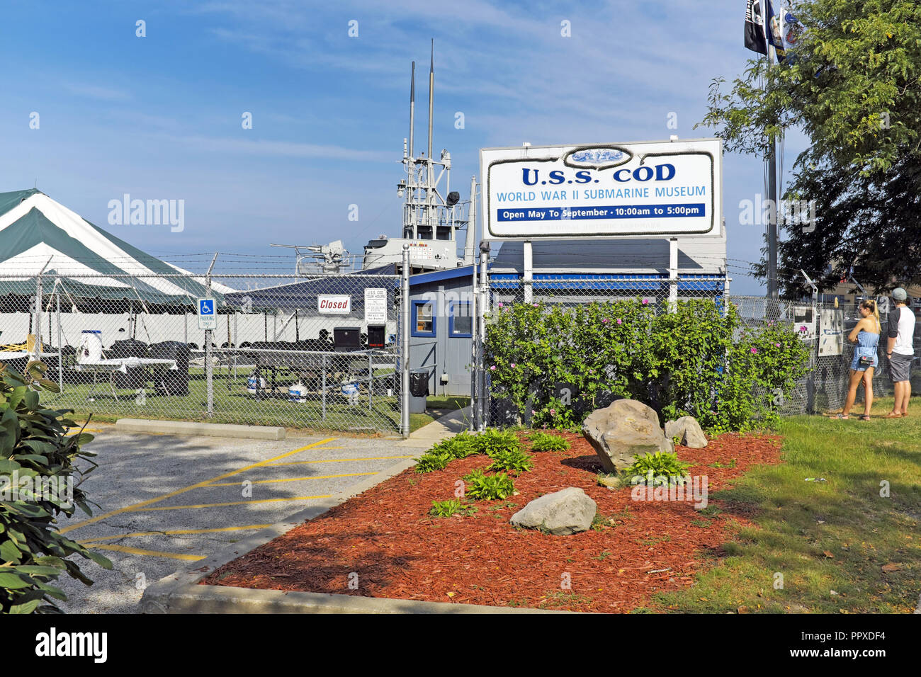 U.S.S. Cod-Weltkrieg-II-U-Boot Museum im North Coast Harbor von Cleveland, Ohio, USA. Stockfoto