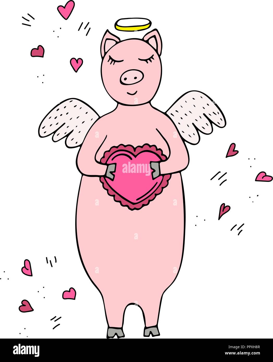 SOLUSTRE Schwein Ornament Mit Flügeln - Lustige Tischdekoration Aus Harz