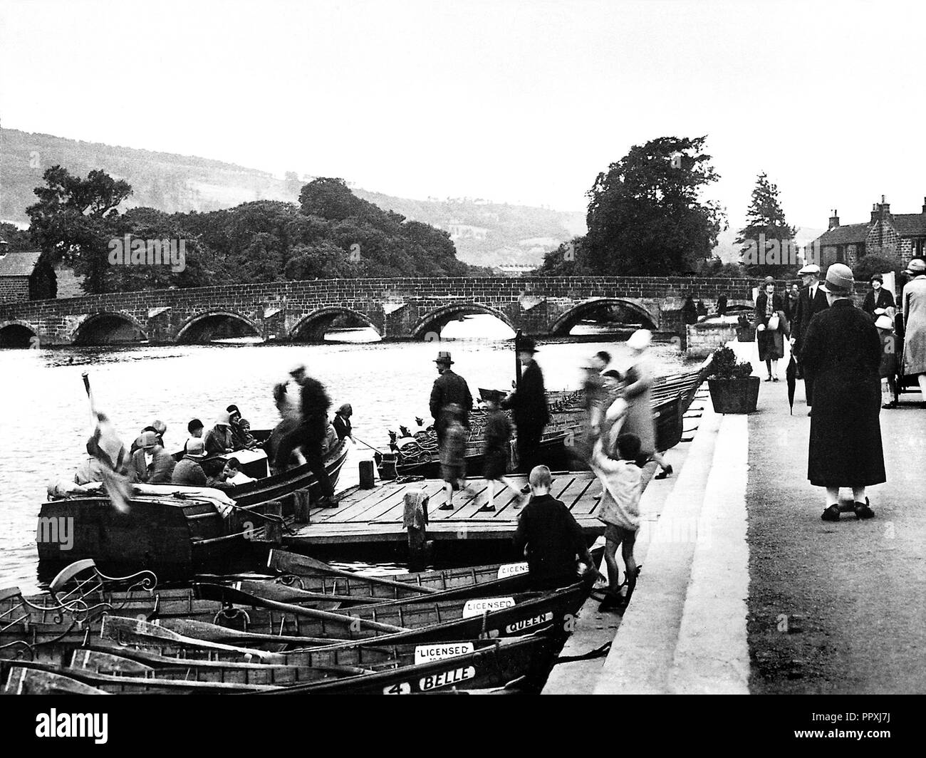 Wharfe Meadows Park, Otley Anfang der 1900er Jahre Stockfoto