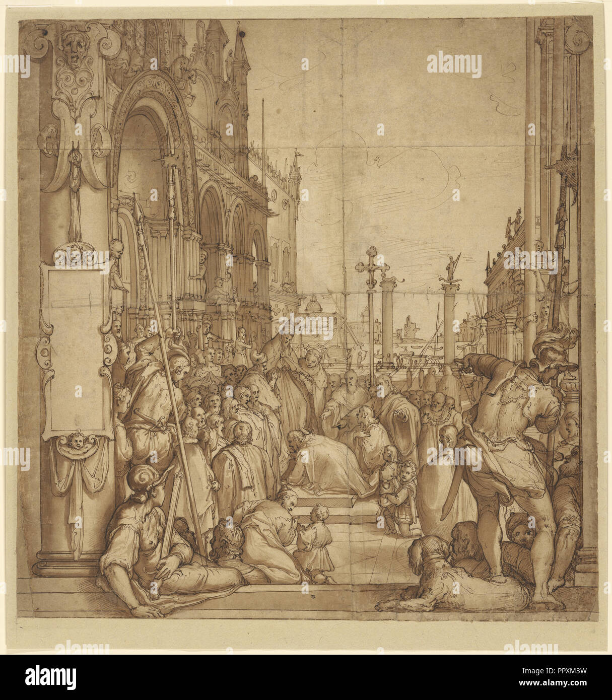 Die Einreichung von Kaiser Friedrich Barbarossa Papst Alexander III; Federico Zuccaros, Italienisch, etwa 1541-1609 Stockfoto