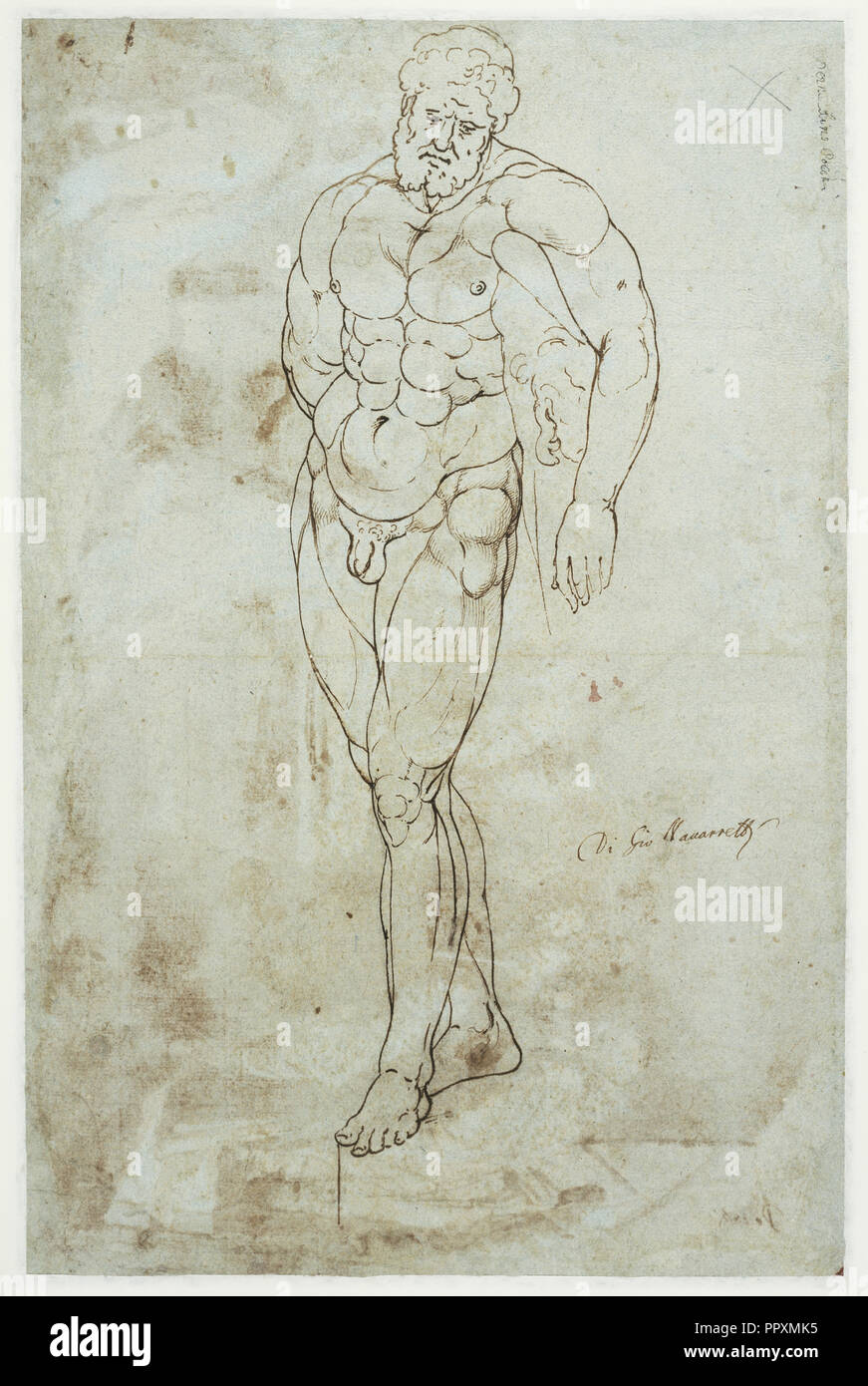 Die Todesfälle der Seligen Uguccione und Sostegno; Bernardino Poccetti, Barbatelli, Italienisch, 1548 - 1612, Italien; über 1604 Stockfoto