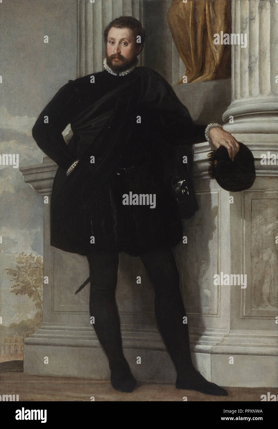 Porträt eines Mannes; Paolo Veronese, Paolo Caliari, Italienisch, 1528 - 1588, Italien; ca. 1576 - 1578; Öl auf Leinwand Stockfoto