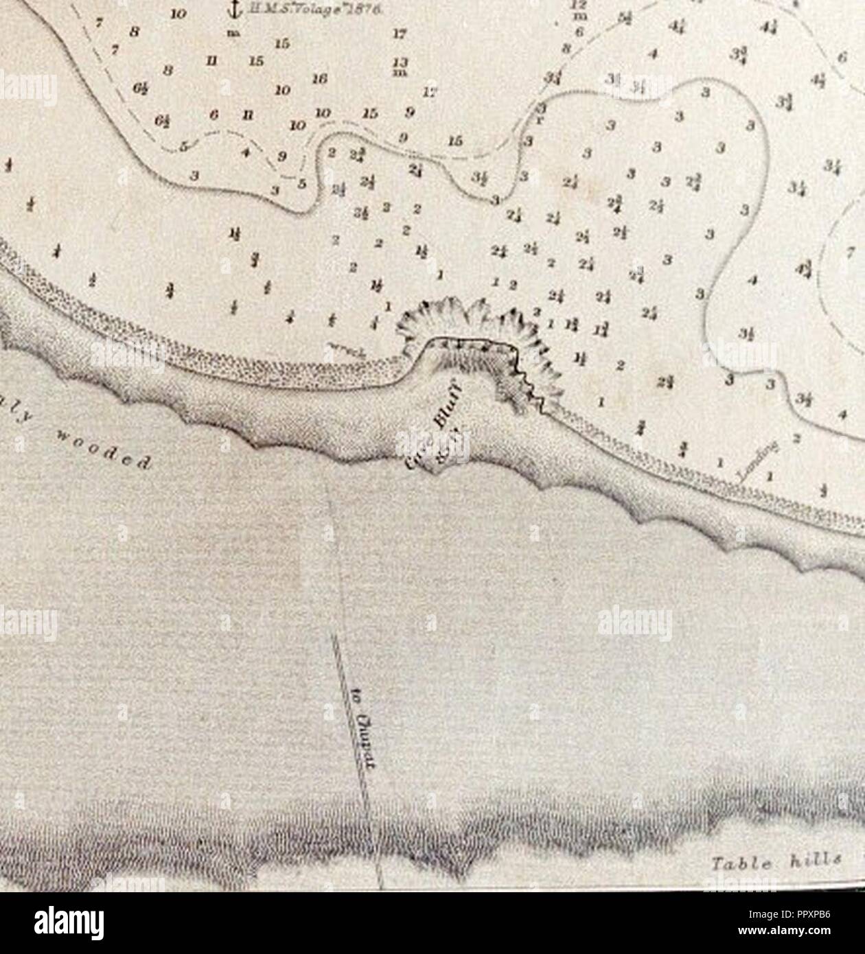 Britische Karte von Punta Cuevas Ca. 1876. Stockfoto