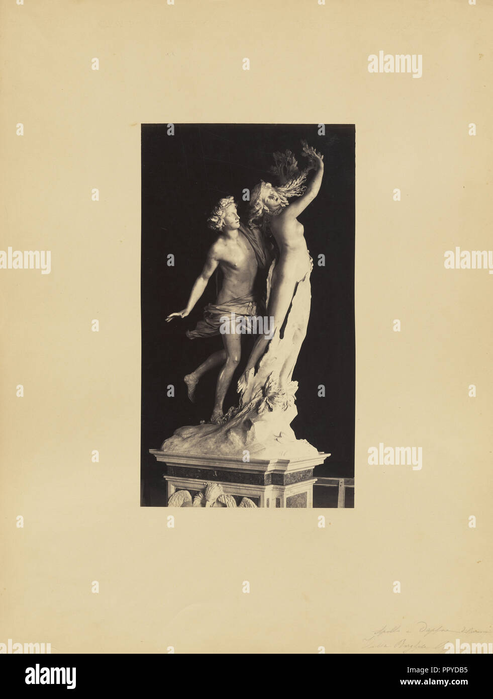 Berninis Apollo und Daphne; James Anderson, britischer, 1813 - 1877, Rom, Italien; ca. 1845 - 1855; Eiklar silber Drucken Stockfoto