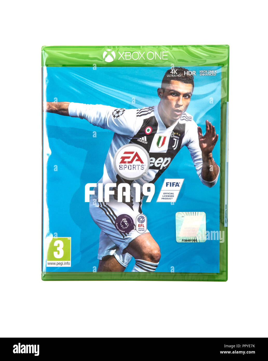 SWINDON, Großbritannien - 28 September 2018: FIFA 2019 von EA Sports für die Xbox Konsole Stockfoto