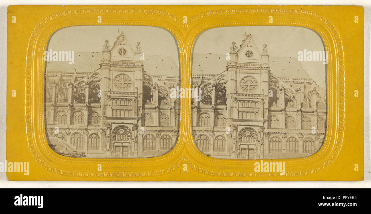 Egl. St. Eustache; E. Lamy, Französisch, aktive 1860s - 1870s, über 1868; Hand - farbige Eiweiß silber Drucken Stockfoto