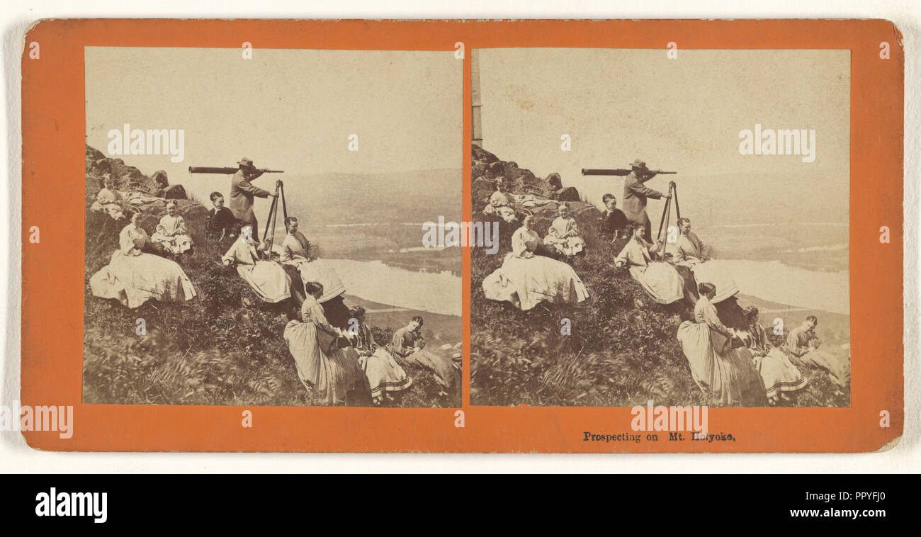 Prospektion auf dem Mt. Holyoke; 1860; Eiklar silber Drucken Stockfoto