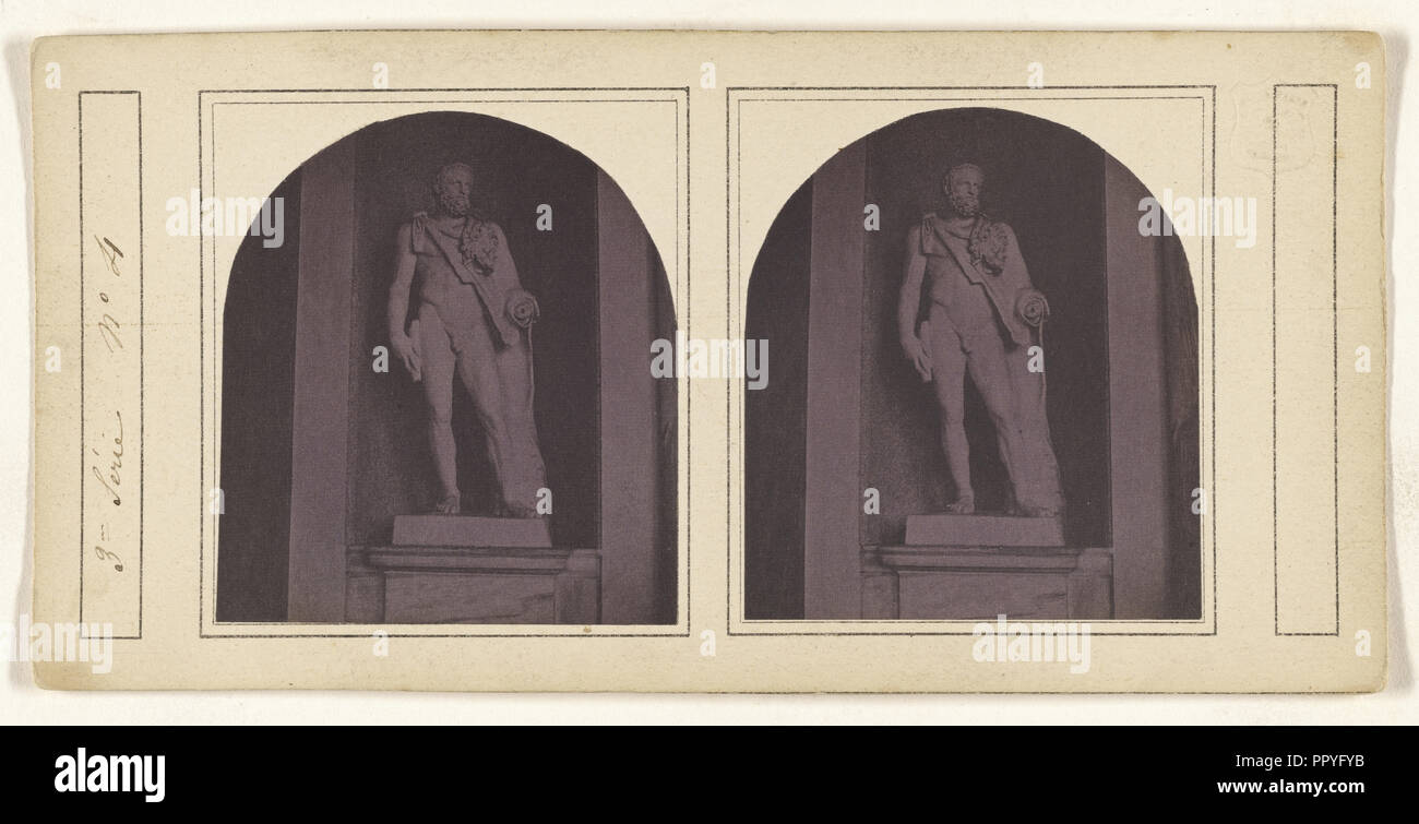 Statue der griechischen oder römischen Gott oder Krieger; Französisch; 1860; Eiklar silber Drucken Stockfoto
