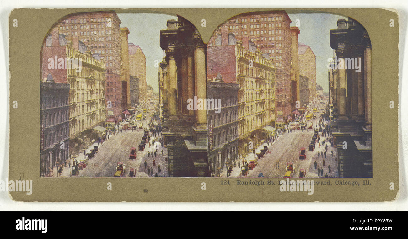 Randolph St. Brücke, Ostwärts, Chicago, Ill; Amerikanische; ca. 1900; Farbe Fotomechanischen Stockfoto