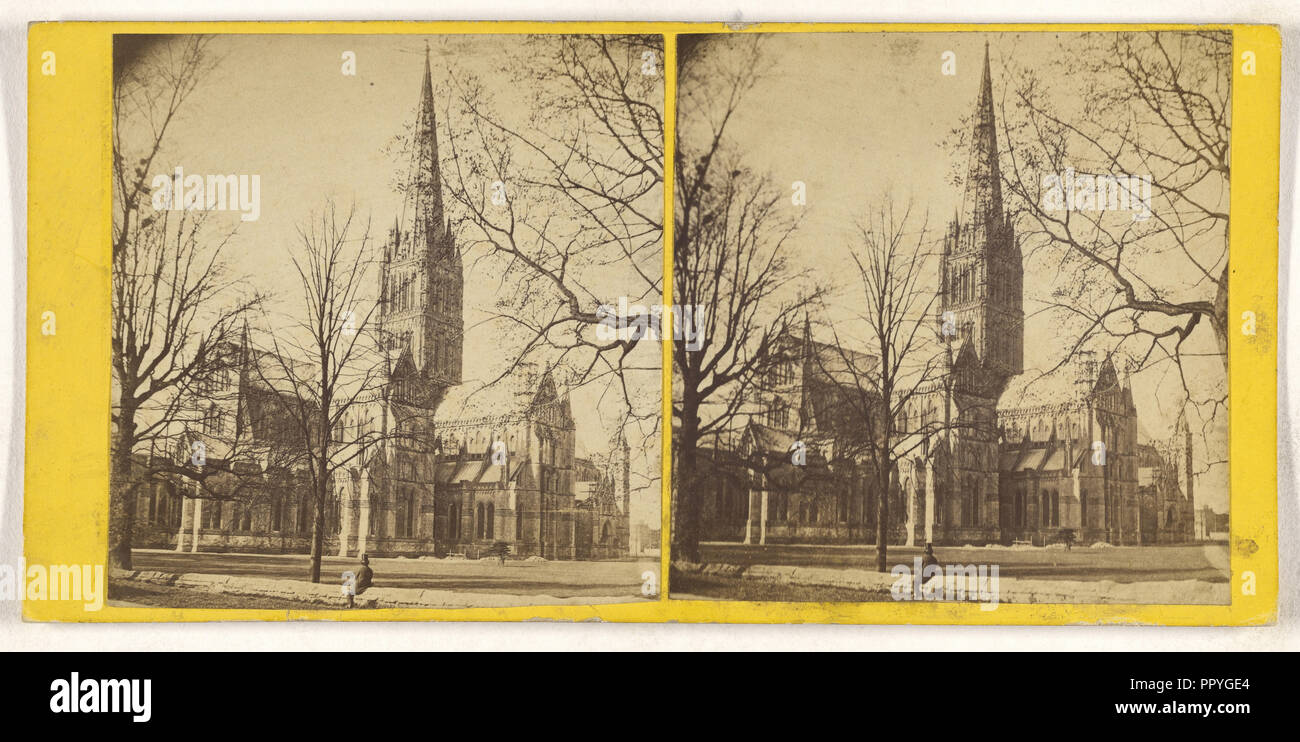 Blick auf Britische Kirche; Briten; 1860; Eiklar silber Drucken Stockfoto