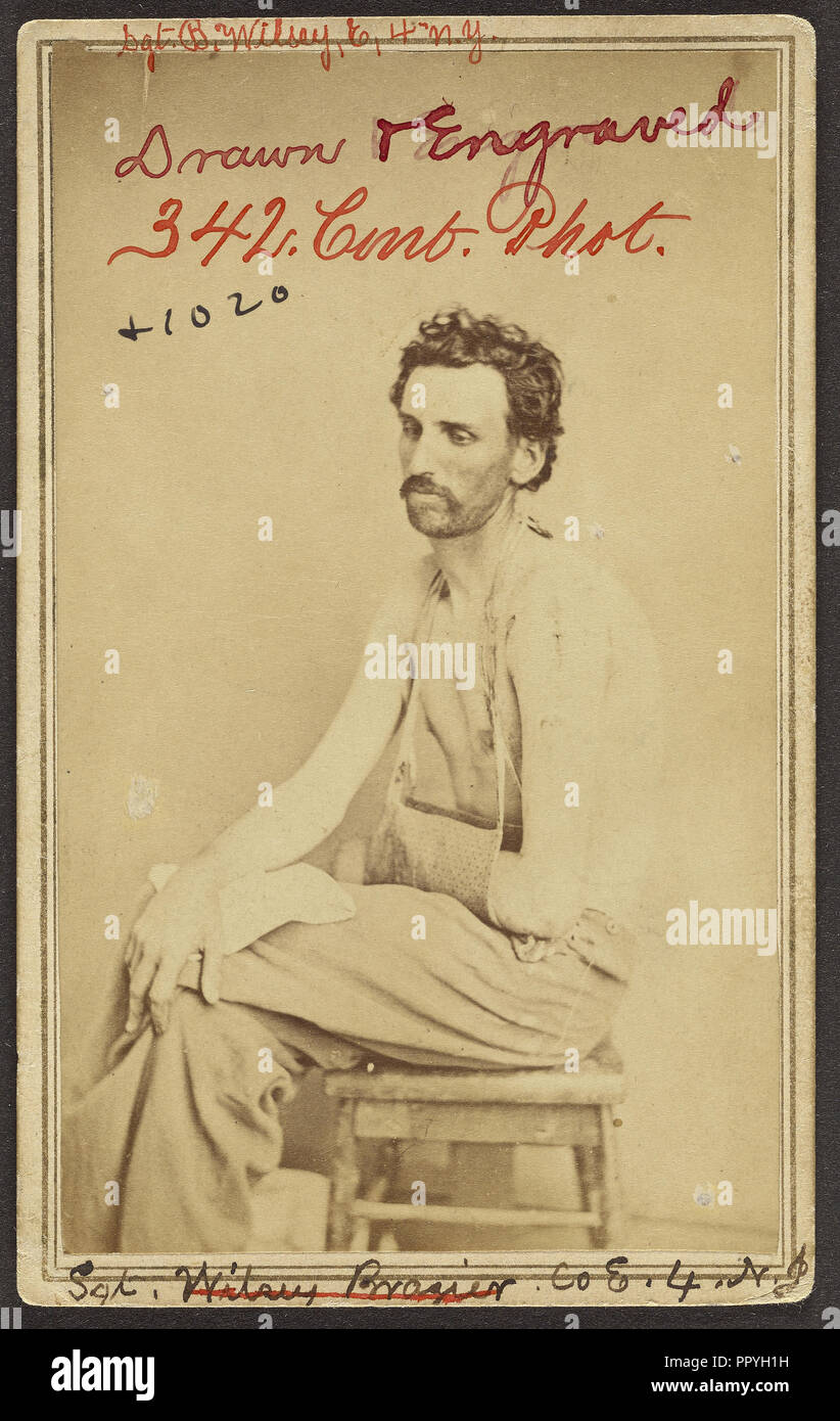 Sgt. Brazier Wilsey, Bürgerkrieg Opfer; Amerikanische ; Vereinigte Staaten ; über 1865; Eiklar silber Drucken Stockfoto