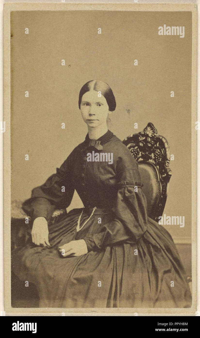 Frau, sitzt; 1861-1865; Eiklar silber Drucken Stockfoto
