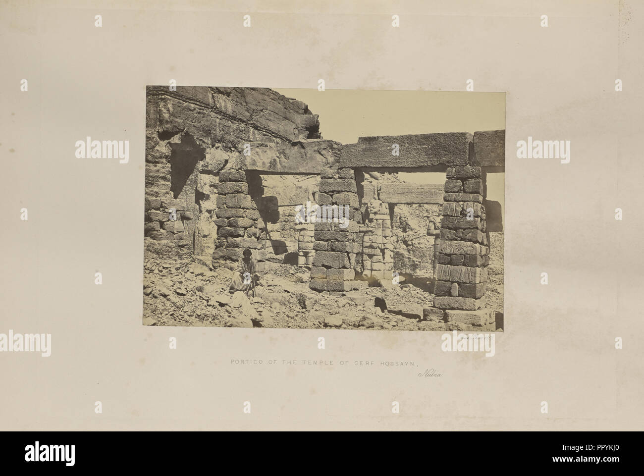 Portikus der Tempel der Gerf Hossayn, Nubien; Francis Frith, Englisch, 1822-1898, Nubien, Ägypten; 1857; Eiklar silber Drucken Stockfoto