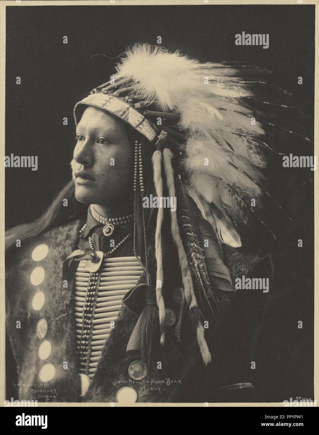 John Hollow Horn Bear, Sioux; Adolph F. Muhr, Amerikanische, gestorben 1913, Frank A. Rinehart, amerikanischen, 1861-1928, 1898; Platin Stockfoto