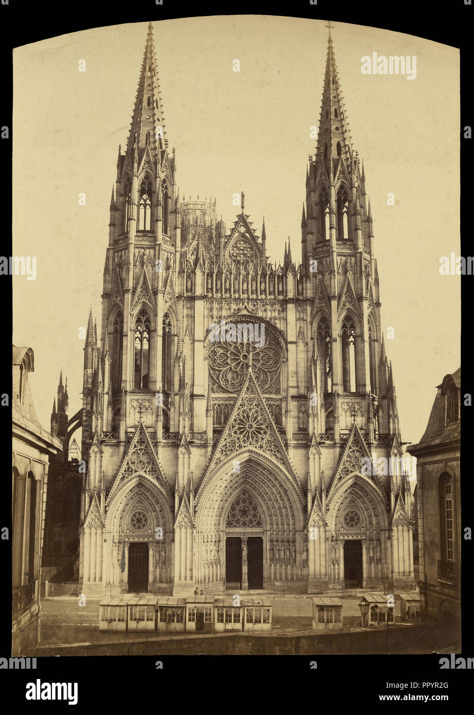 St. Ouen Kathedrale, Rouen; Bisson Frères, Französisch, aktiv 1840 - 1864, Rouen, Frankreich; ca. 1858; Eiklar silber Drucken Stockfoto