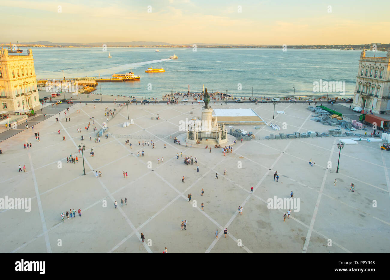 Luftaufnahme des kommerziellen Platz. Lissabon, Portugal Stockfoto