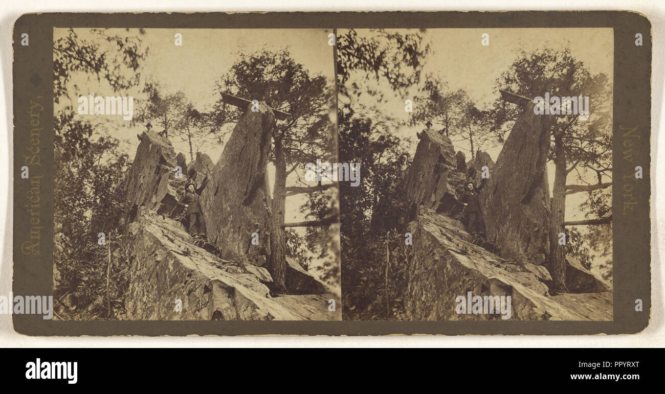 Aussicht Rock. am Prospect Park, Brooklyn, New York; Amerikanische; ca. 1865 - 1875; Eiklar silber Drucken Stockfoto