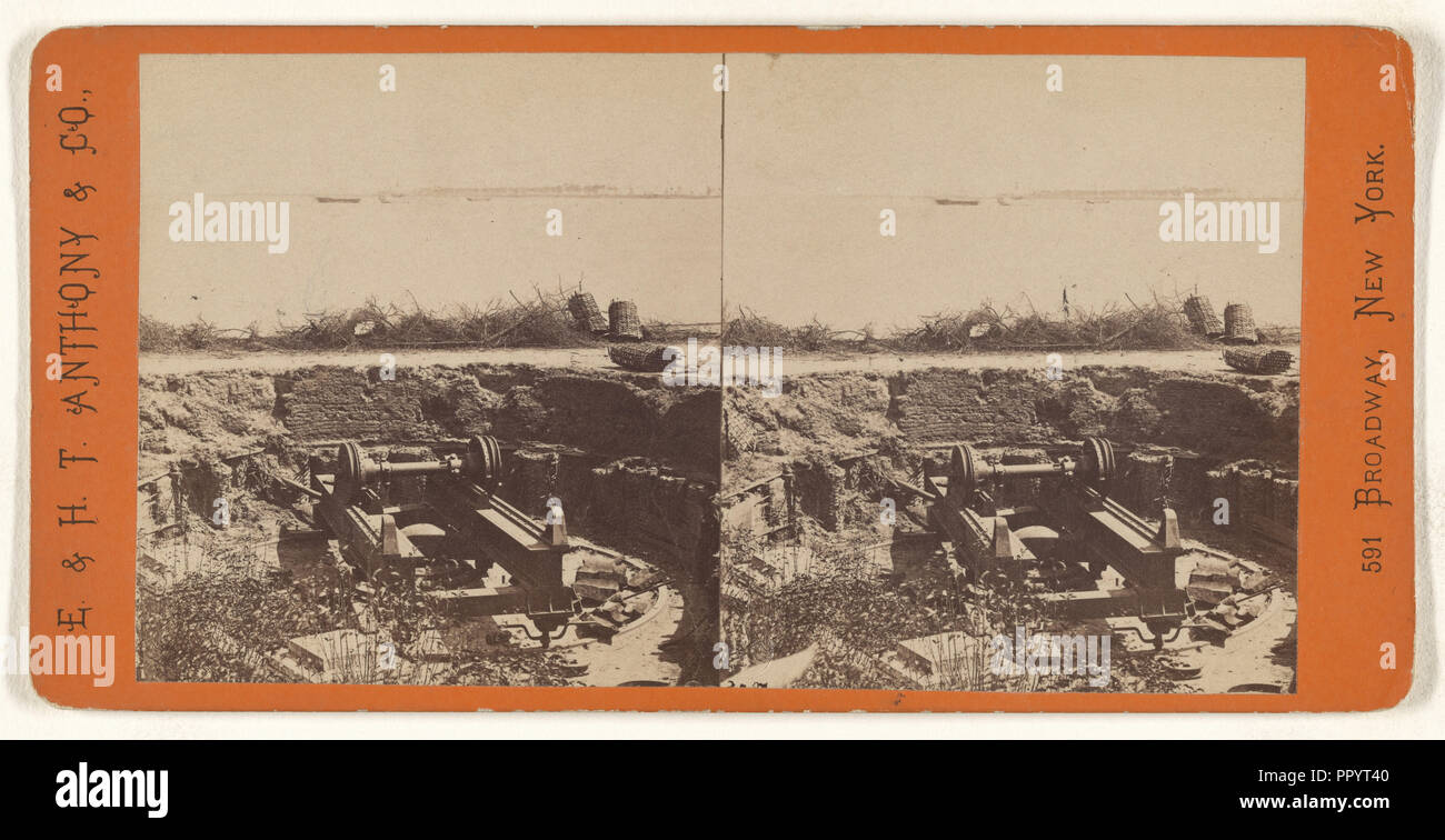 Wrack der großen Blakely Gewehr, auf der Batterie, Charleston, S. C; Edward und Henry T. Anthony & Co., 1862 - 1902 Stockfoto