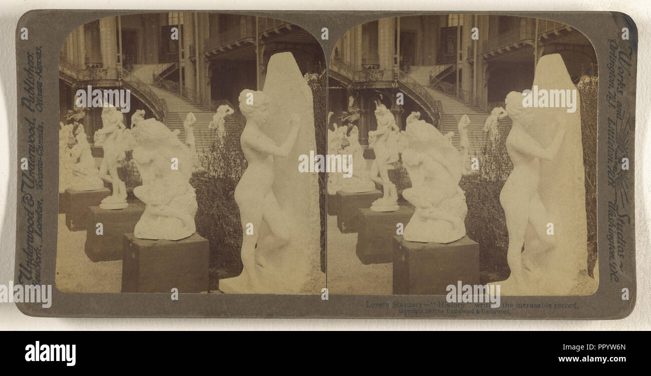 Schöne Statuen - Geschichte schreiben der Nicht löschbares Aufzeichnung; Underwood & Underwood, amerikanischen, 1881-1940, 1900; Eiklar silber Stockfoto