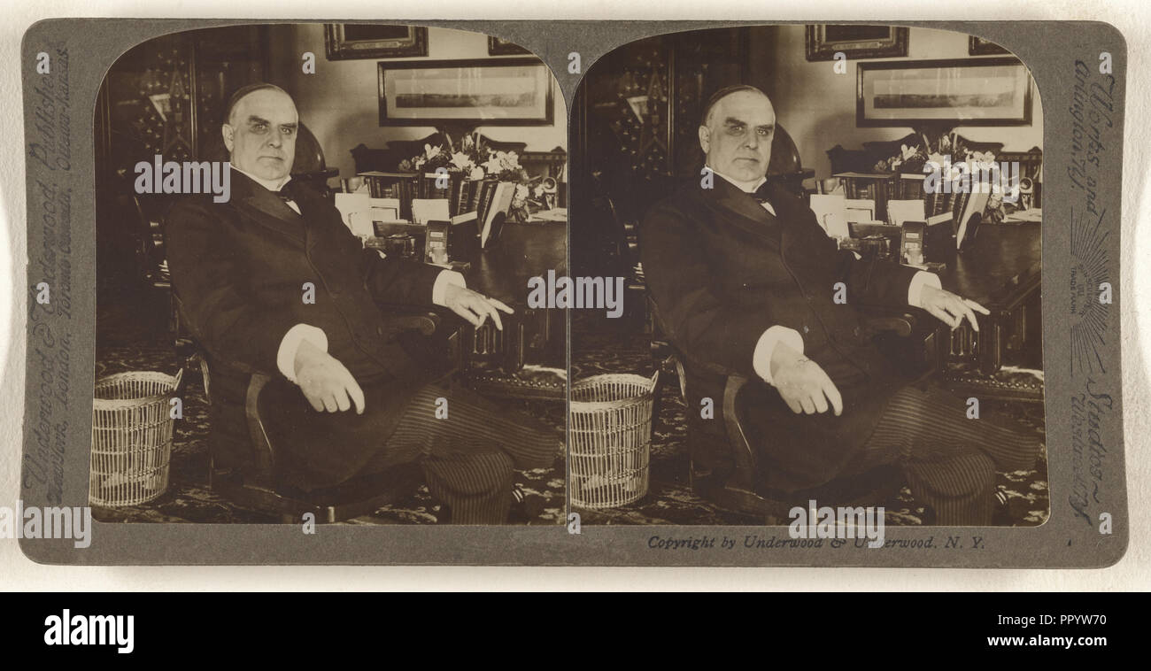 Präsident McKinley, sitzt; Underwood & Underwood, amerikanischen, 1881 - 1940, über 1905, Silbergelatineabzug Stockfoto