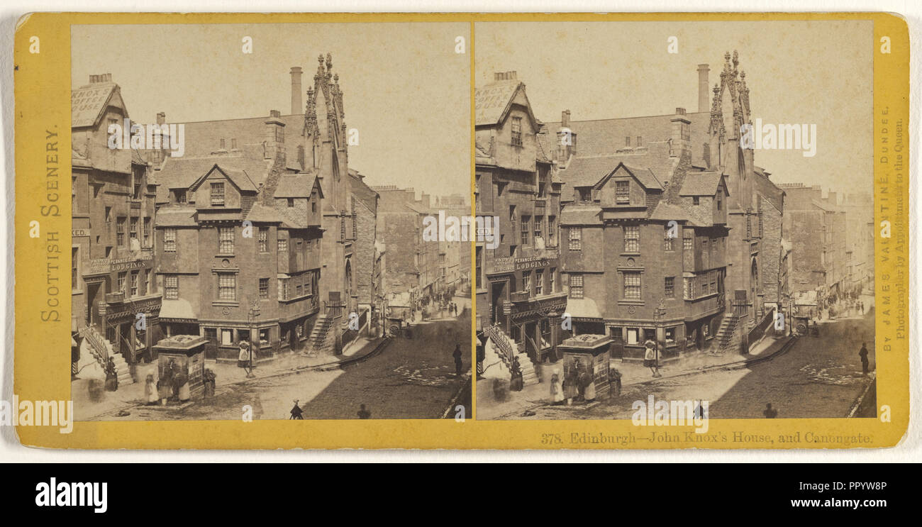 Edinburgh - John Knox Haus, und Canongate; James Valentine, Scottish, 1815-1879, 1870; Eiklar silber Drucken Stockfoto