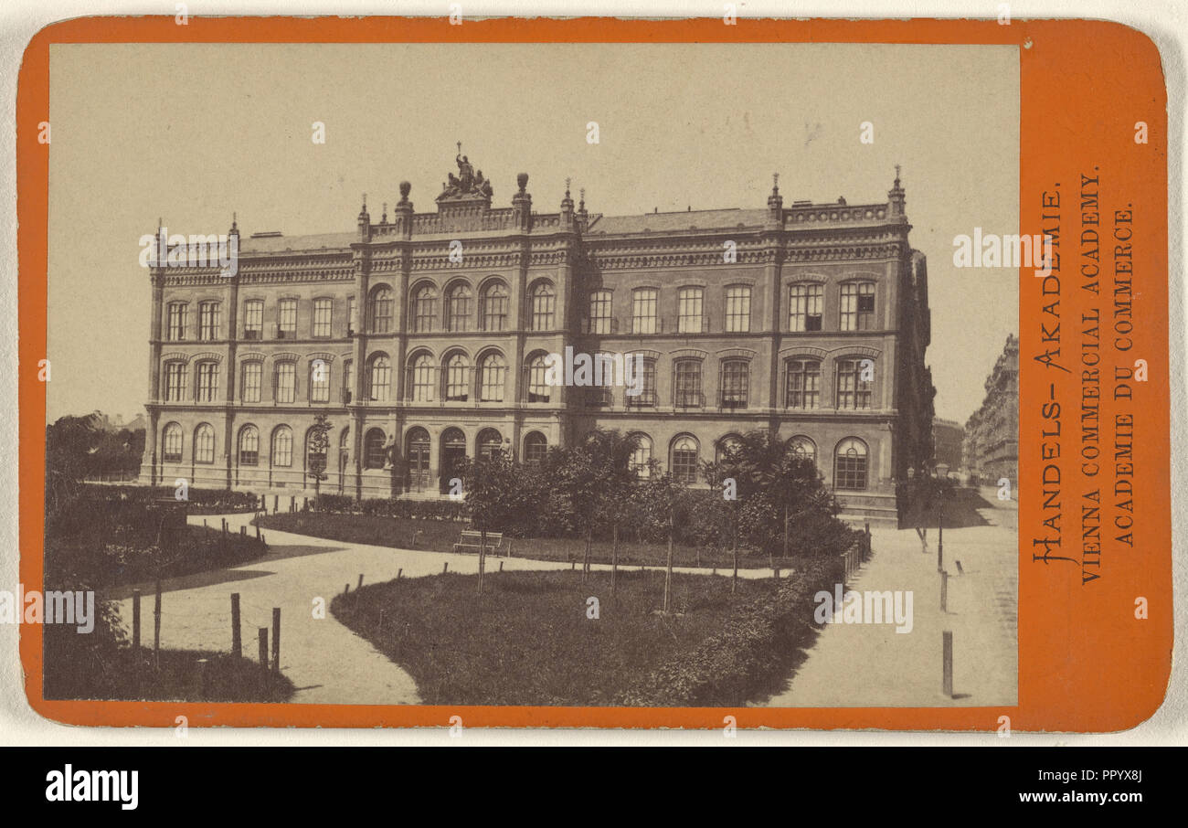 Handels-Akademie., Wien Handelsakademie; Oscar Kramer, Österreichische, 1835 - 1892, 1865 - 1875; Eiklar silber Drucken Stockfoto