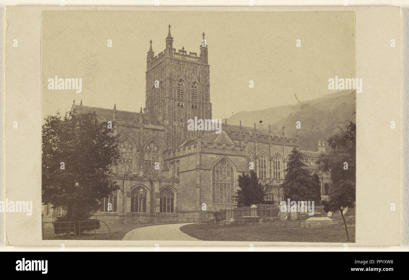 Abteikirche bei Malvern; H.W. zugeschrieben Lamm, Britischen, aktive Malvern, England 1860s - 1870s, 1865-1875; Eiklar silber Stockfoto