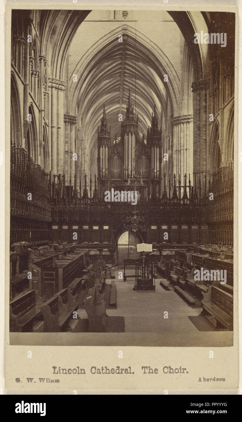 Die Kathedrale von Lincoln. Der Chor; George Washington Wilson, Schottischer, 1823 - 1893, 21. Oktober 1865; Eiklar silber Drucken Stockfoto