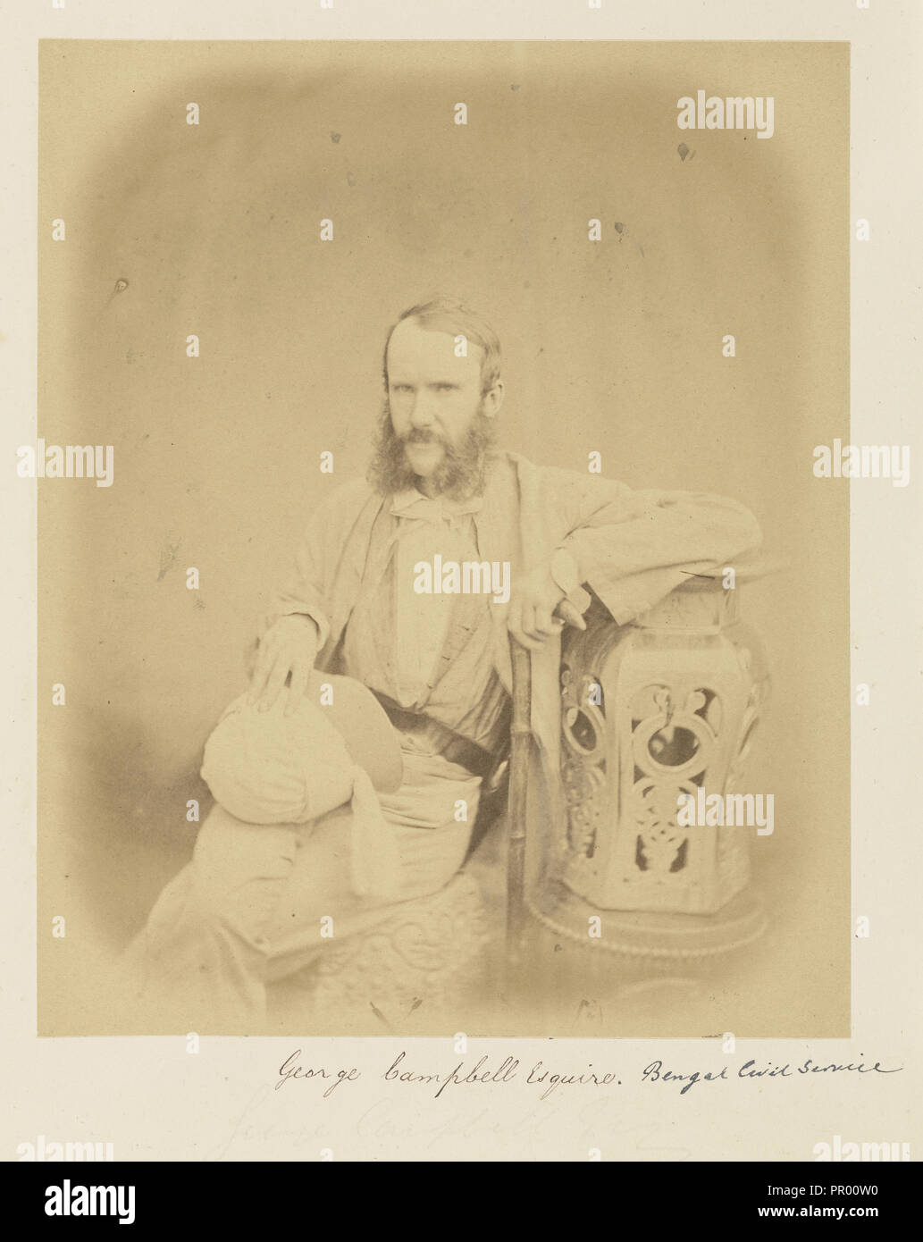 George Campbell, Esquire, Bengal Civil Service; Felice Beato, 1832 - 1909, Indien; 1858 - 1859; Eiklar Stockfoto
