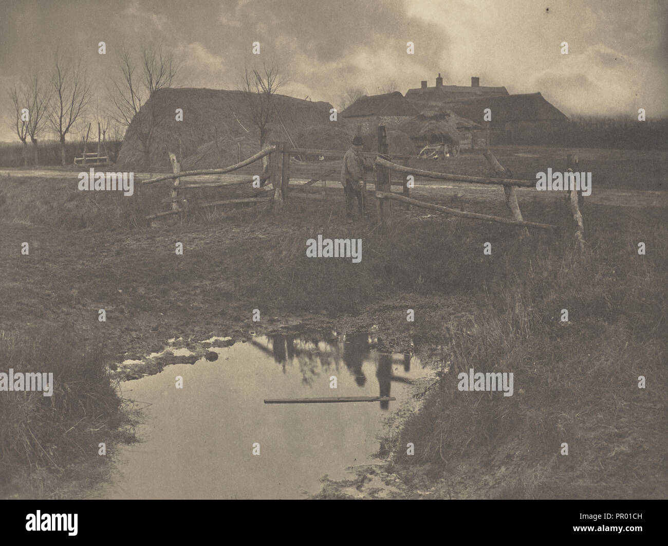 Ein Marsh Farm; Peter Henry Emerson, Britischen, geboren in Kuba, 1856 - 1936, London, England; 1886; Platin; 21,7 x 28,7 cm Stockfoto