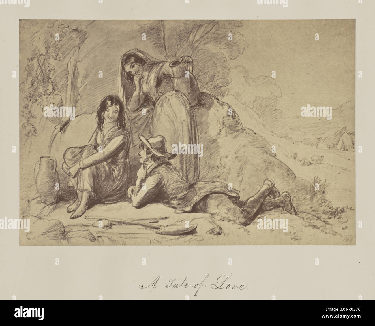 Eine Geschichte der Liebe; über 1865; Eiklar silber Drucken Stockfoto