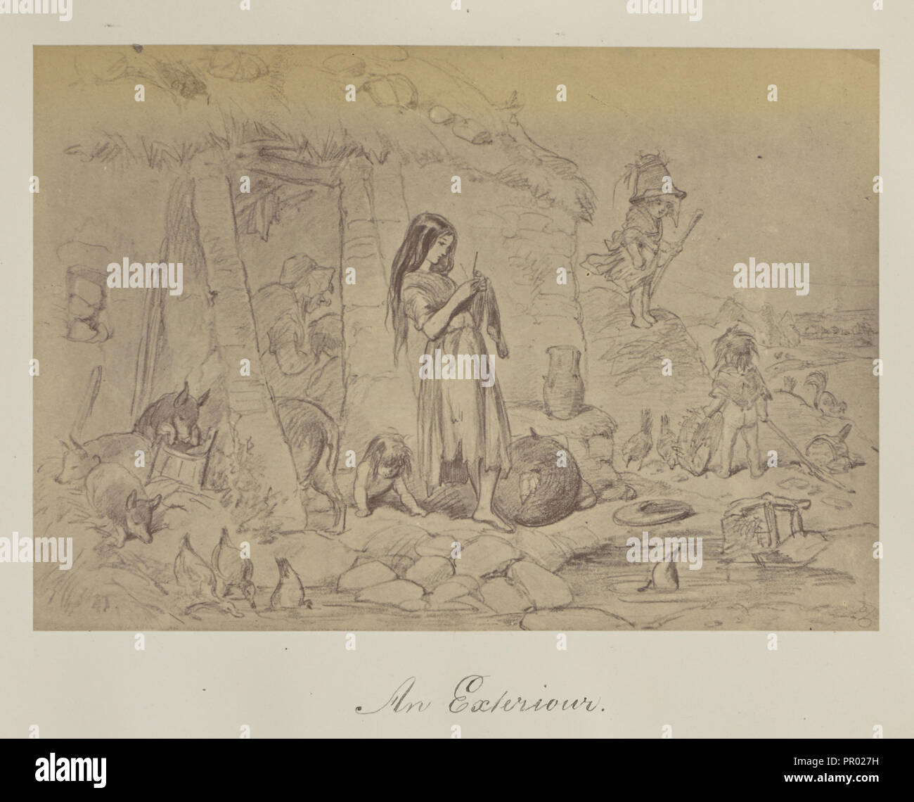 Eine Exteriour; ca. 1865; Eiklar silber Drucken Stockfoto