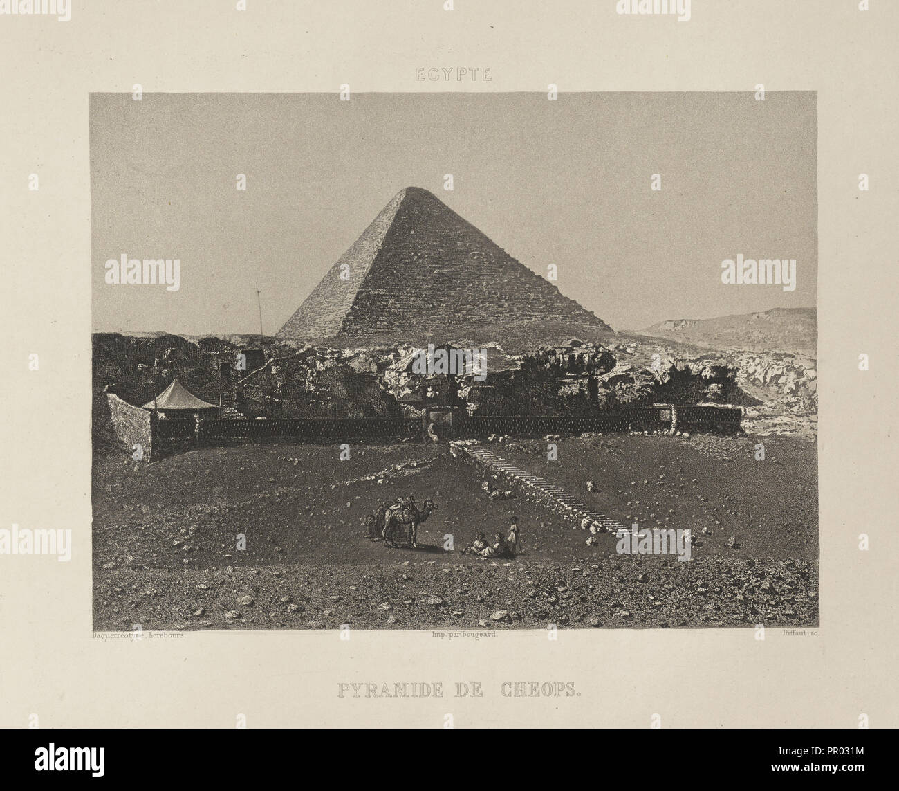 Egypte. Pyramide de Cheops; - Paymal Lerebours Nöel-Marie, Französisch, 1807-1873, Paris, Frankreich; Daguerreotypie 1839; Print 1842 Stockfoto