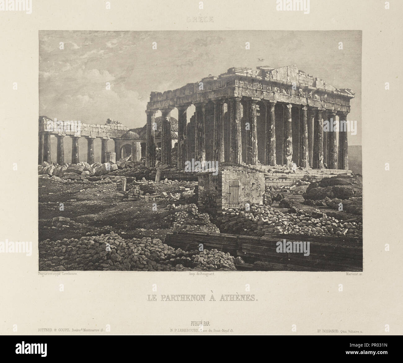 Griechenland. Le Parthenon à Athèns; Paymal Lerebours Nöel-Marie-, Französisch, 1807-1873, Paris, Frankreich; 1842; Aquatinta; 15,1 x 20,3 cm Stockfoto