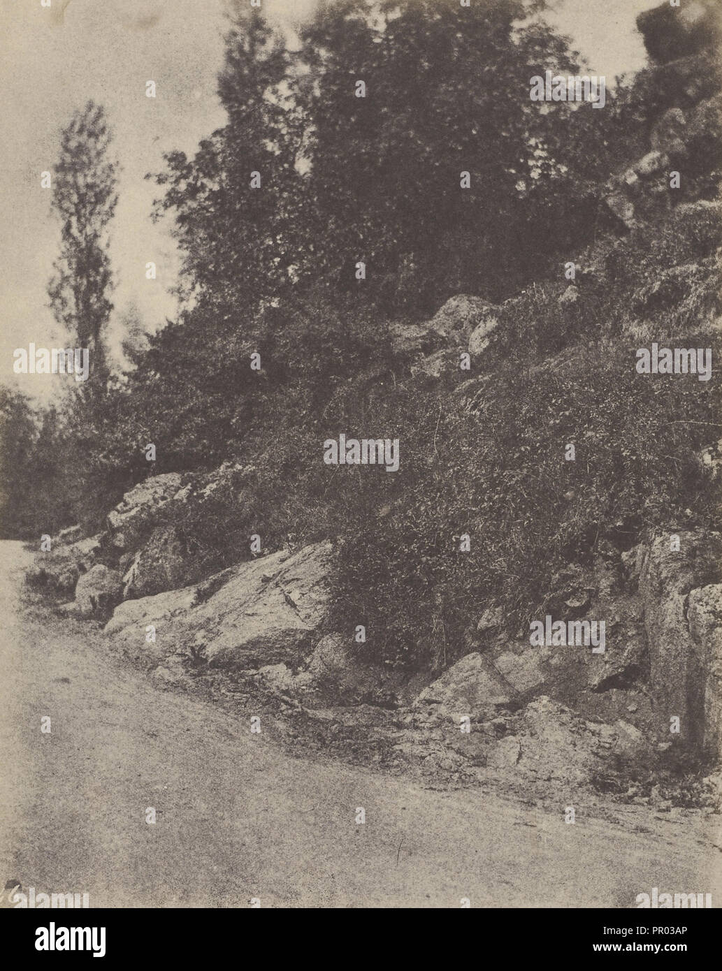 Land Landschaft mit Straße; John Stewart, British, 1800-1887, Louis Désiré Blanquart-Evrard, Französisch, 1802 zurückzuführen Stockfoto