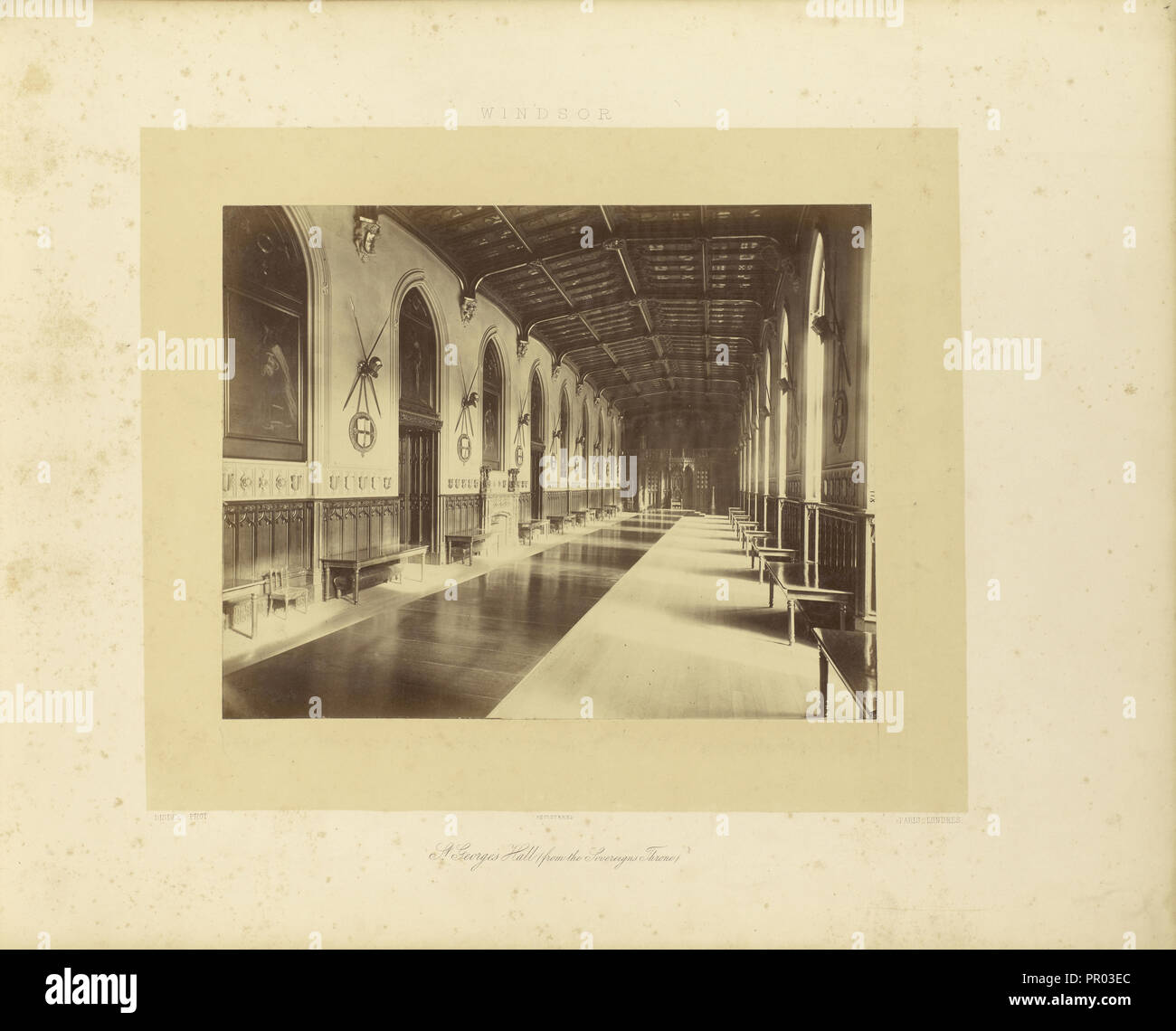 Saint George's Hall, von der Souveränen Thron, André Adolphe-Eugène Disdéri, Französisch, 1819 - 1889, London, England, Europa Stockfoto